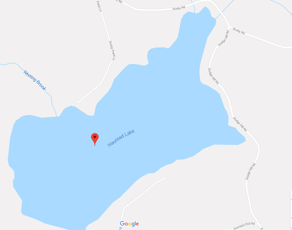 Map of Haunted Lake in Francestown, New Hampshire