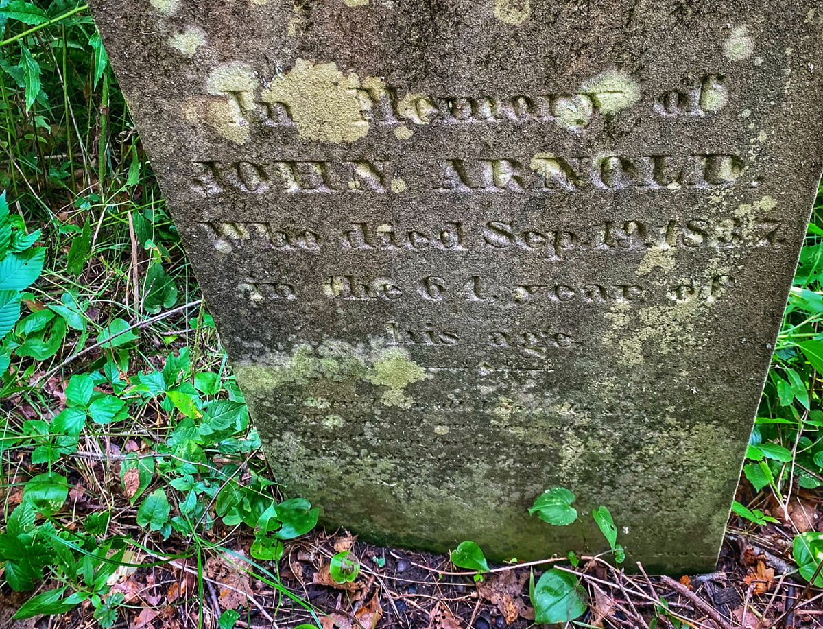 The Grave of John Arnold in Burrillville, Rhode Island. Photo by Jeff Belanger.