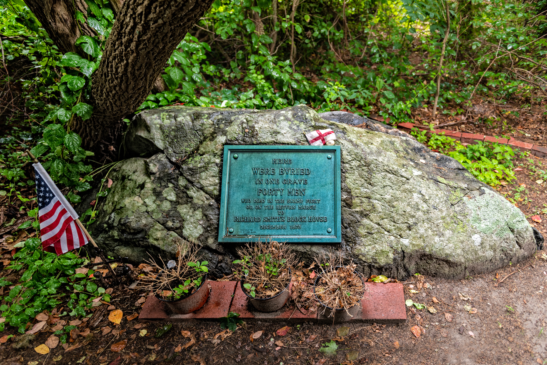 The mass grave at Smith's Castle. Photo by Frank Grace.