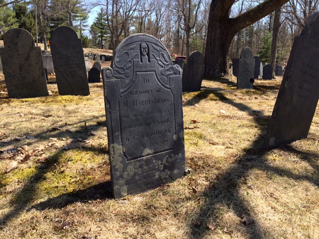 The grave of Martha Keyes, mother of Lucy.