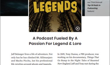 The June 2022 Podcast Magazine named Jeff Belanger and Ray Auger's New England Legends #2 on their list of Top 50 Dads Who Podcast.