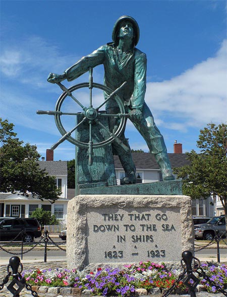 The Fisherman's Memorial in Gloucester, Massachusetts.
