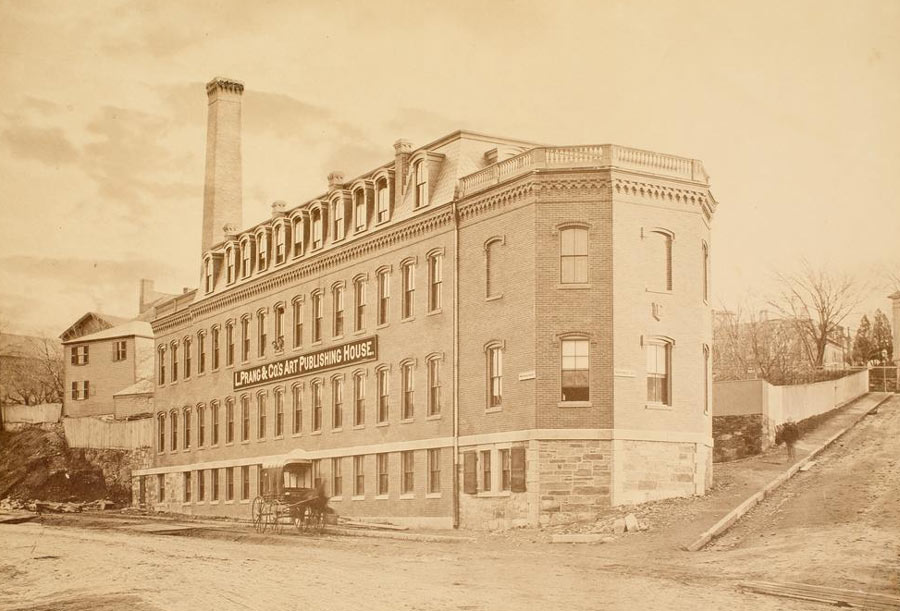 The Louis Prang Factory building circa 1880 in Boston, Massachusetts. 
