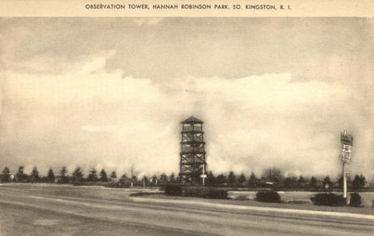 Hannah Robinson Tower in South Kingstown, Rhode Island, circa 1930s.