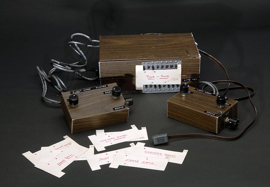 Ralph Baer's Brown Box home video game console on display at the National Museum of American History.