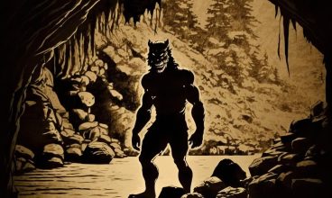 The Woonsocket Werewolf by a Devil Hole near the Blackstone River.