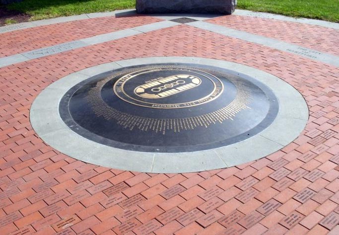 The 1944 Hartford Circus Fire Memorial commemorating the 167 people lost in the tragedy.