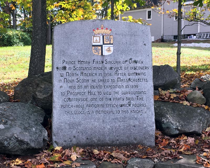 The Henry Sinclair marker by the Westford Knight.