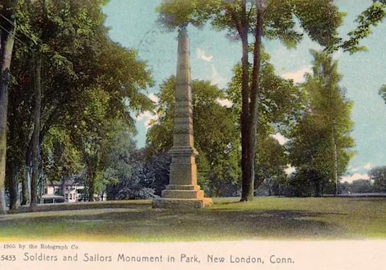 1905 postcard of Williams Memorial Park in New London, Connecticut.