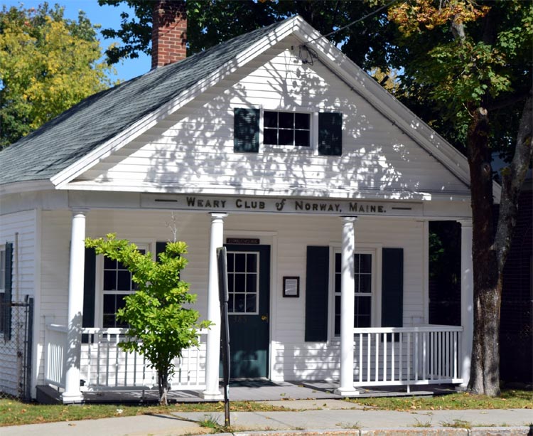 The Weary Club, located at 385 Main Street, Norway, Maine.