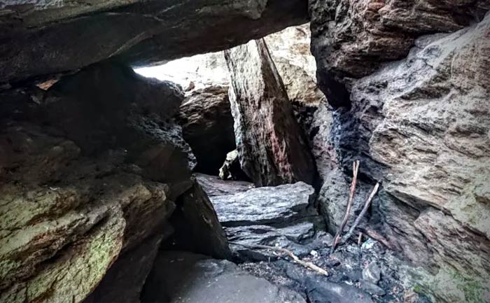 Leatherman Cave  in Black Rock State Park in Watertown, Connecticut.