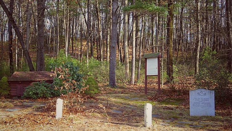 The birthplace of Johnny Appleseed on Johnny Appleseed Lane in Leominster, Massachusetts