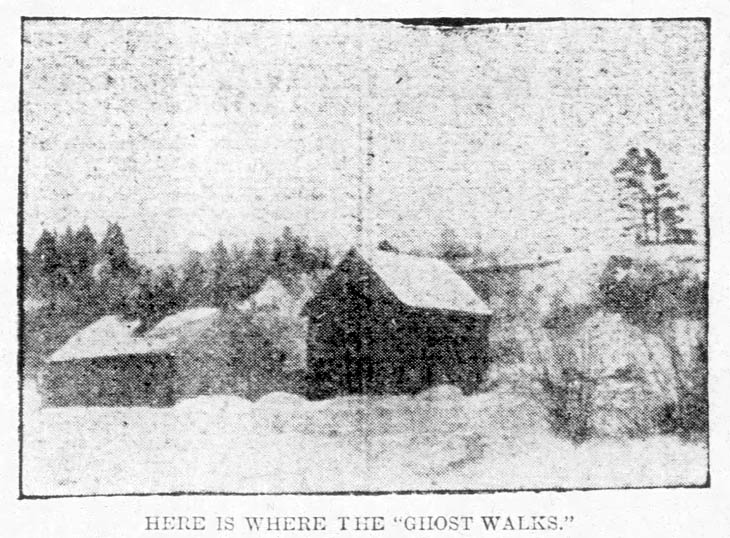 The haunted home in Dixmont, Maine, as seen in the June 5, 1905 Bangor Daily News.