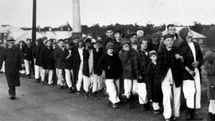 Inmates at the Exeter School circa 1920.