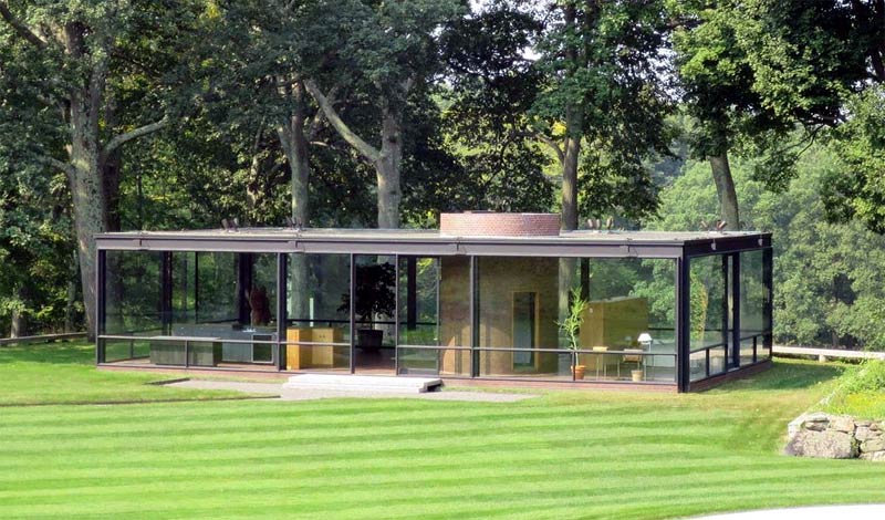 The Glass House in New Canaan, Connecticut.