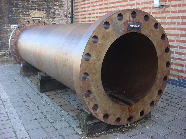 A single section of Bull's Iraqi supergun taken after Operation Desert Storm.