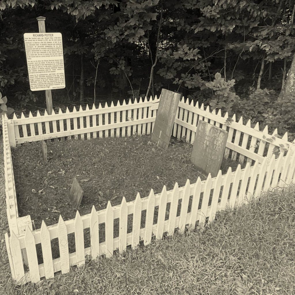 The grave of Richard Potter - America’s First Professional Magician in Andover, New Hampshire.