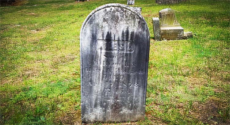 The grave of Miles Blodgett in Sand Hill Cemetery in South Canaan, Connecticut.