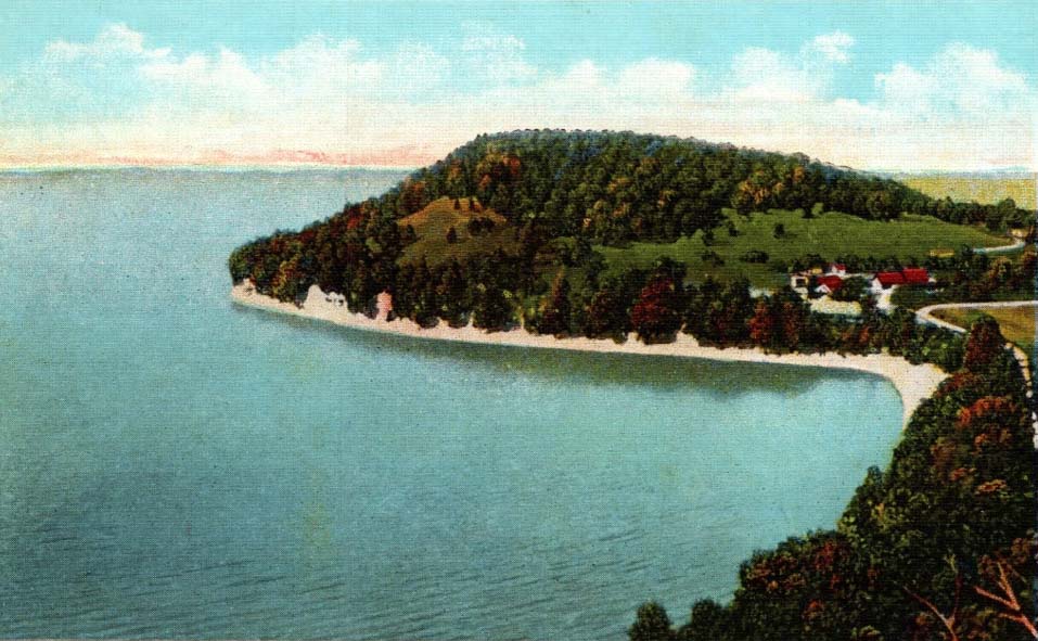 A postcard of Mallets Bay on Lake Champlain in Colchester, Vermont.