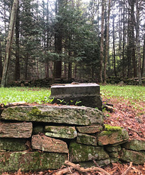 What's left of Laura Sherman's grave marker.