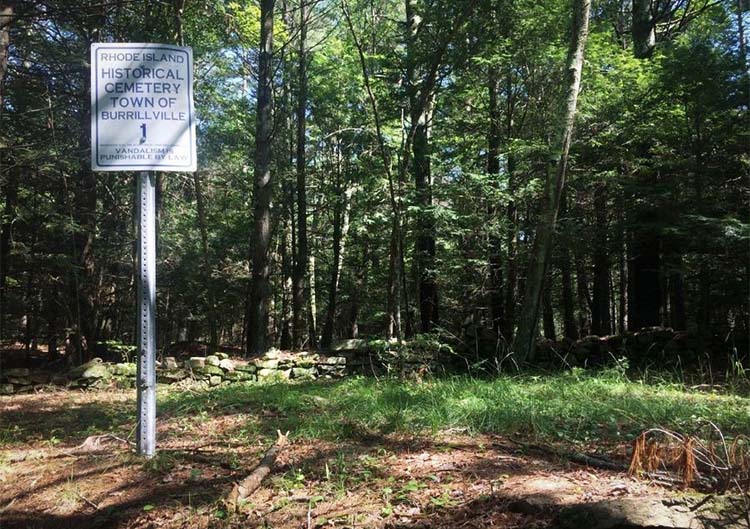 The Sherman Family burial ground in Burrillville, Rhode Island.