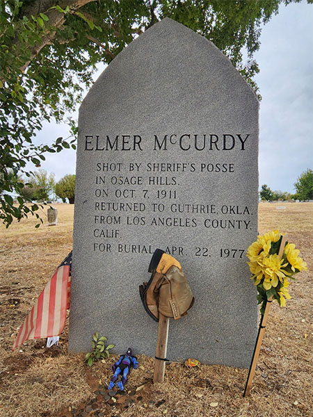 The grave of Elmer McCurdy in in Summit View Cemetery in Guthrie, Oklahoma.