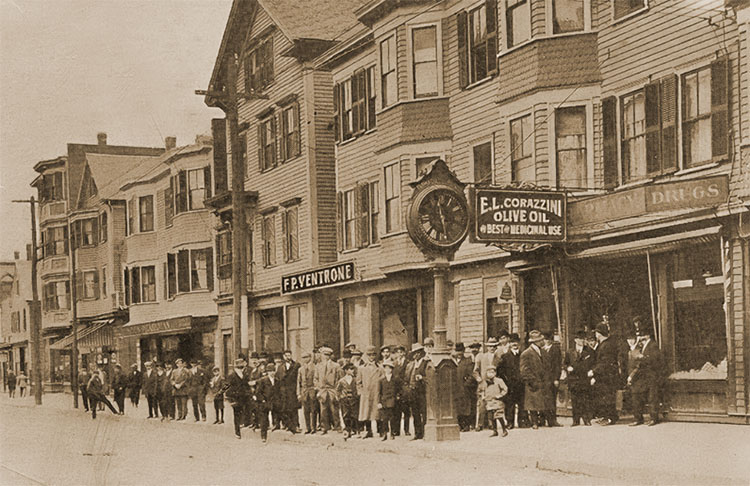 The Vetrone Building on Atwells Avenue in Providence, Rhode Island, was the epicenter of the Macaroni Riots of 1914. 