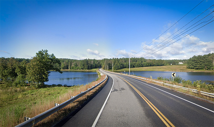 The haunted causeway over Kendall Reservoir in Holden, Massachusetts.